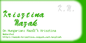 krisztina mazak business card